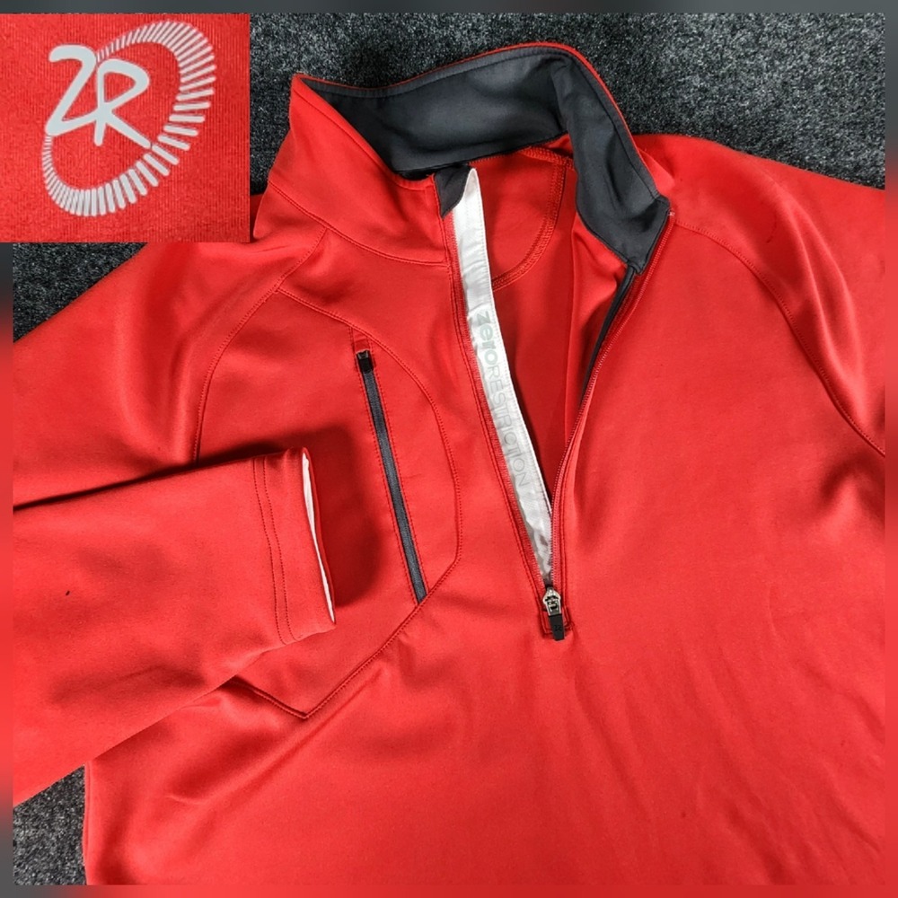 Zero Restriction Tour‎ Series Mens 1/4 Zip Golf Fleece Pullover Size Large Red